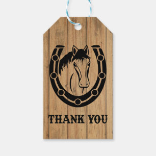 Western Thank You Horse Wood Wedding Country Gift Tags