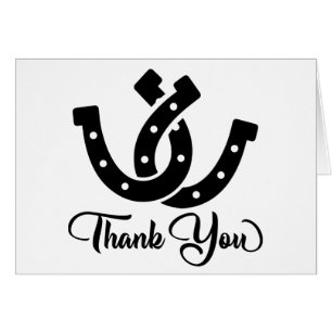 Western Thank You Horseshoe Country Wedding Black