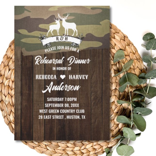 Western The Hunt Is Over Wedding Rehearsal Dinner Invitation (Western The Hunt Is Over Wedding Rehearsal Dinner Invitation)