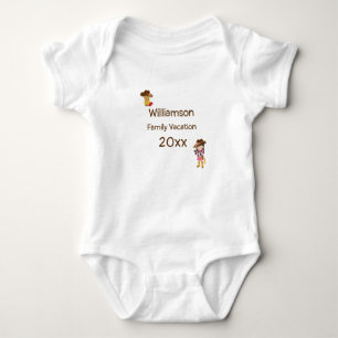 Western Theme Cowboy Family Vacation Personalised  Baby Bodysuit