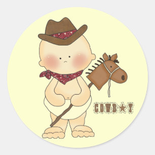 Western Theme Cute Baby Cowboy Fun Stickers