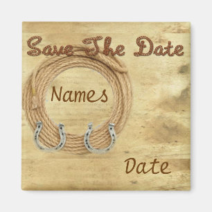 Western Theme Wedding Save the Date Magnets