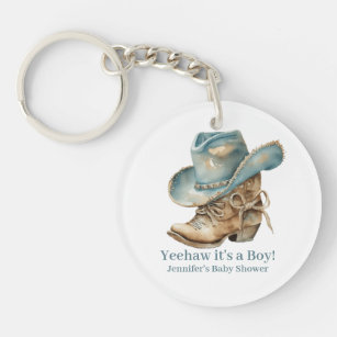 Western Themed Baby Shower Favor Key Ring