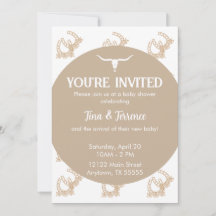Western Themed Baby Shower Invitation