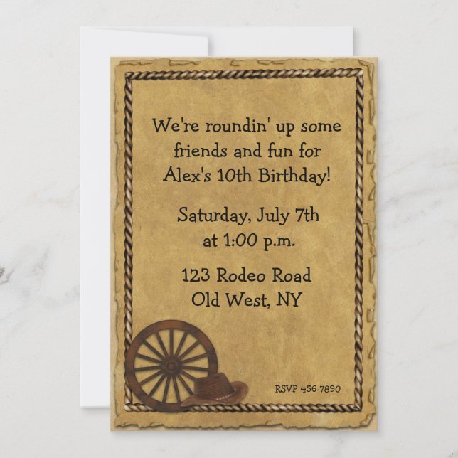 Western Themed Invitation (Front)