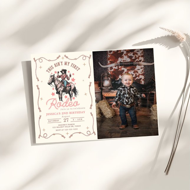 Western This Ain't My First Rodeo 2nd Birthday  Invitation (Creator Uploaded)
