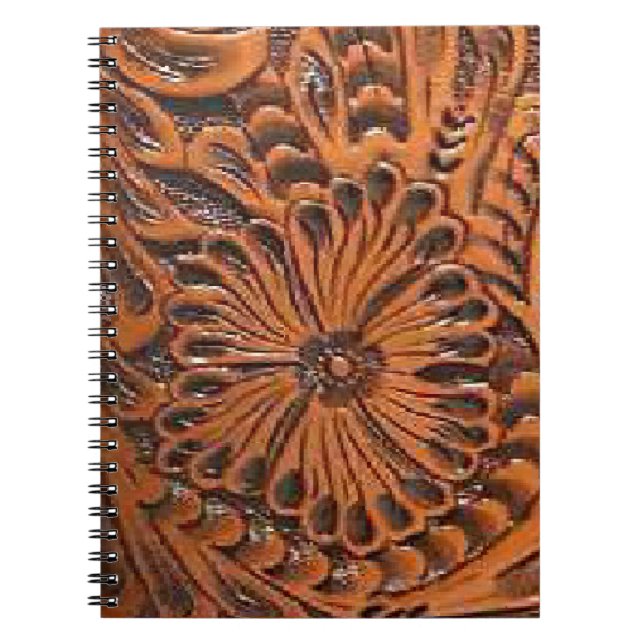Western Tool Leather Print Spiral Notebook (Front)
