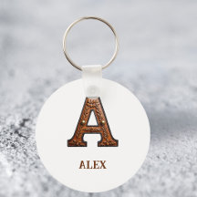 Western Tooled Leather Initial Monogram A