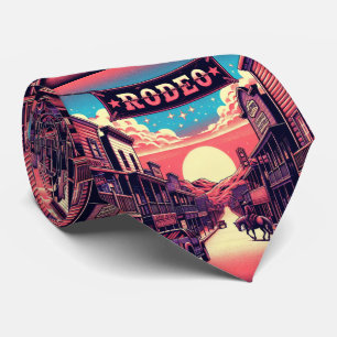 Western Town With Rodeo Banner Tie