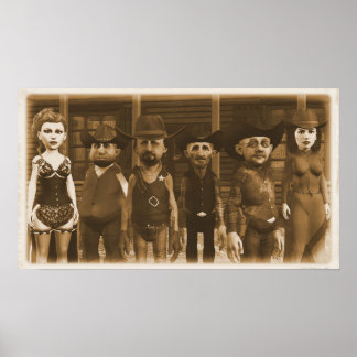 Western Townfolk - Small Poster