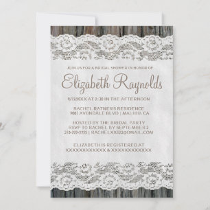 Western Tree Bark Bridal Shower Invitations