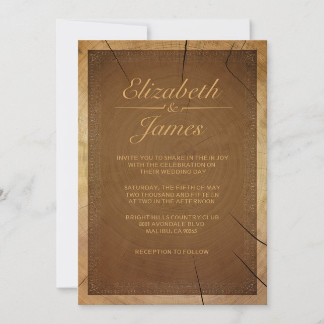 Western Tree Rings Wedding Invitations (Front)