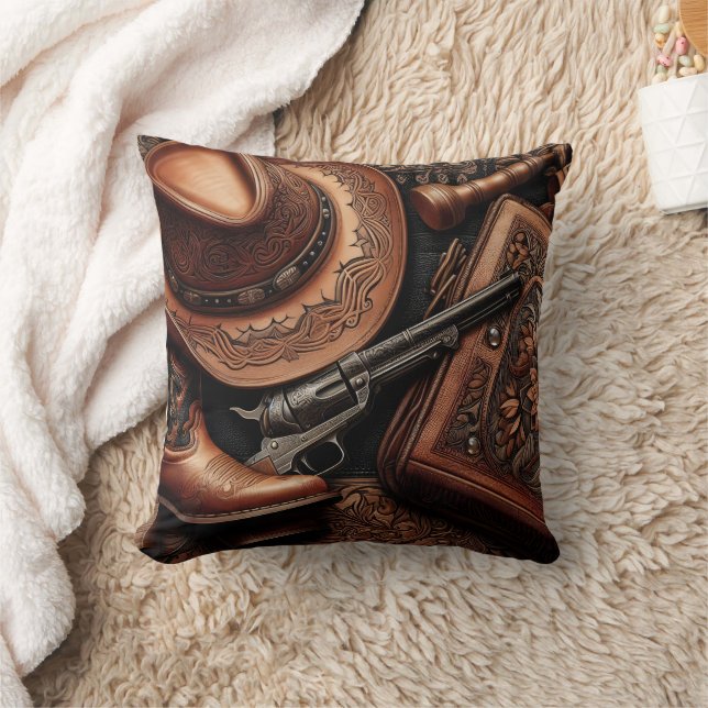 Western Trio: Hat, Boots, Revolver Cushion (Blanket)
