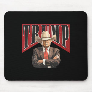 Western Trump Cowboy Tee Take America Back Trump D Mouse Pad