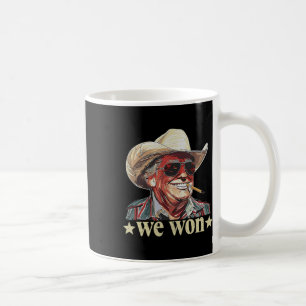 Western Trump Cowboy We Won American Flag Cowboy H Coffee Mug