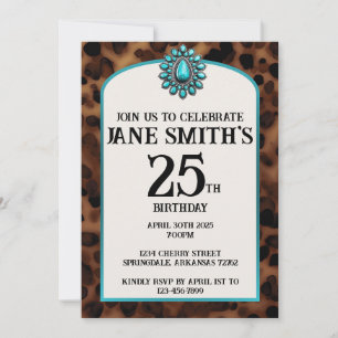 Western Turquoise and Tortoise Birthday Invitation