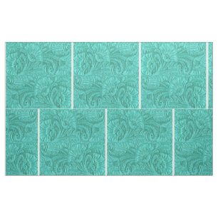 Western Turquoise Faux Leather Fabric 9" For Cross