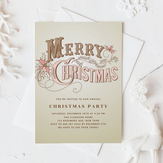 Western Typography Holiday Party Invitation (Creator Uploaded)