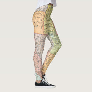 Western United States Vintage Map Leggings