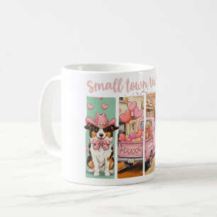 Western Valentine Romance with Border Collie Coffee Mug