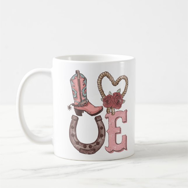 Western Valentine's Day Love Coffee Mug (Left)