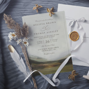 Western Valley Rustic Elegant Modern Chic Wedding Invitation