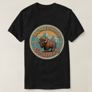 Western Vibe Montana Bison Cowboy Vintage Style T-Shirt