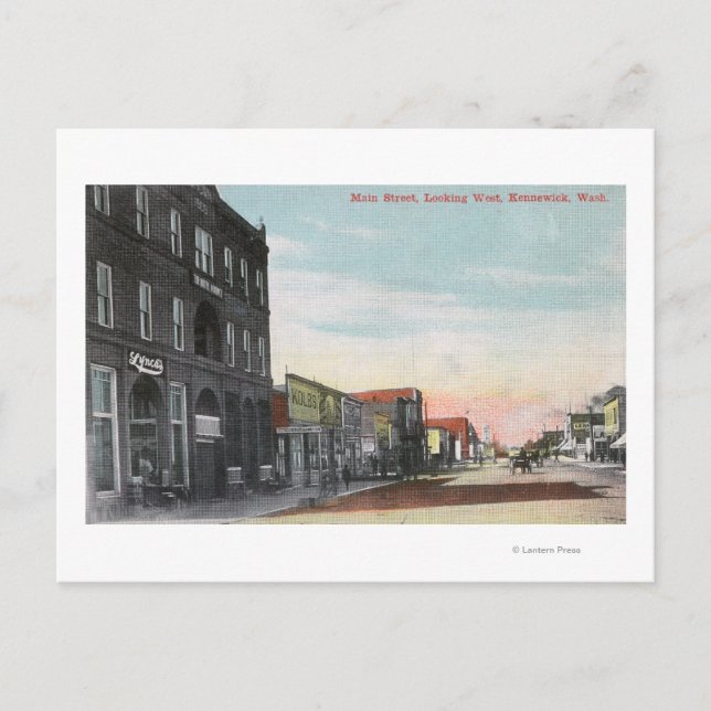 Western View from Main StreetKennewick, WA Postcard (Front)