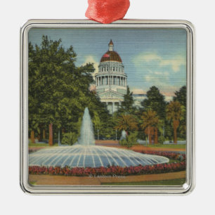 Western View of the State Capitol Metal Ornament