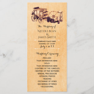 Western Vintage Country Elegant Wedding Program