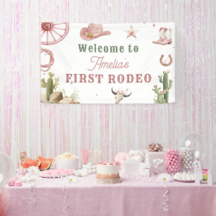 Western Vintage Cowgirl Rodeo Banner