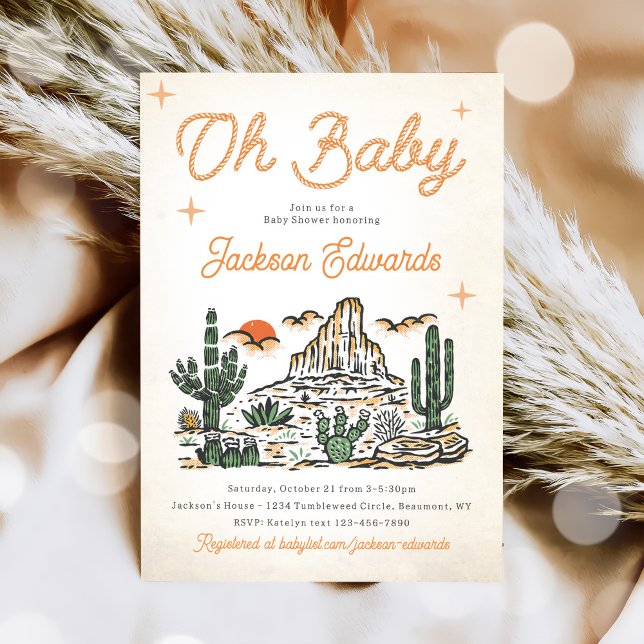 Western Vintage Desert Baby Shower Invitation (Creator Uploaded)