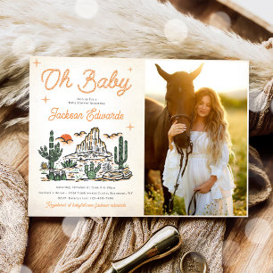 Western Vintage Desert Baby Shower Photo Invitation