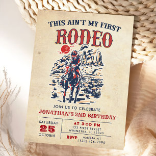 Western Vintage Desert Rodeo 2nd Birthday Invitation