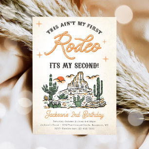 Western Vintage Desert Second Rodeo 2nd Birthday Invitation