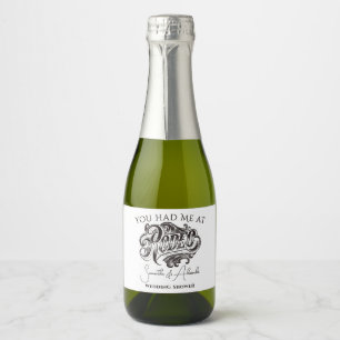 Western Vintage Rodeo Black Bridal Couples Shower Sparkling Wine Label