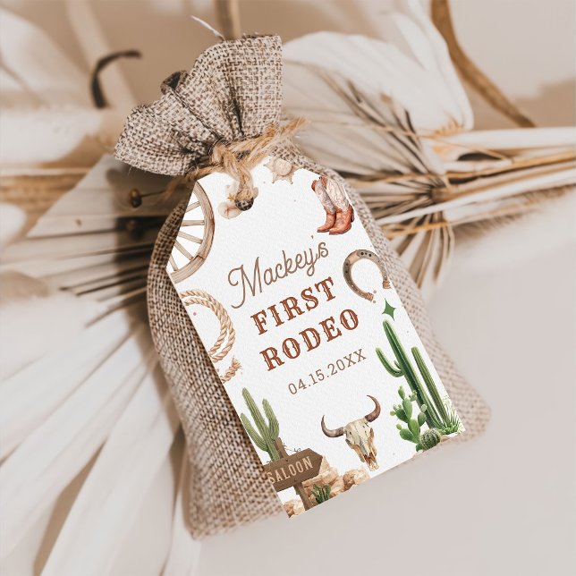 Western Vintage Rodeo Cowboy Gift Tag (Creator Uploaded)