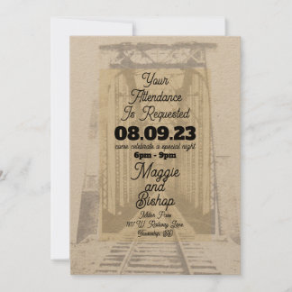 Western Vintage We Request Your Attendance Invitation
