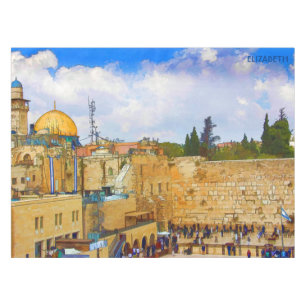 Western Wall in Jerusalem (Wall of Sorrow) Tablecloth