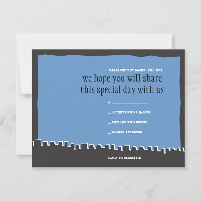 Western Wall Israel Bar Bat Mitzvah reply card (Front)