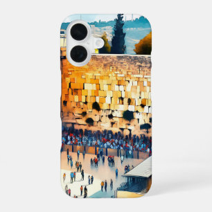 Western Wall Kotel Water Colour Art  iPhone 16 Case
