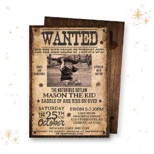 Western Wanted Birthday Invitation