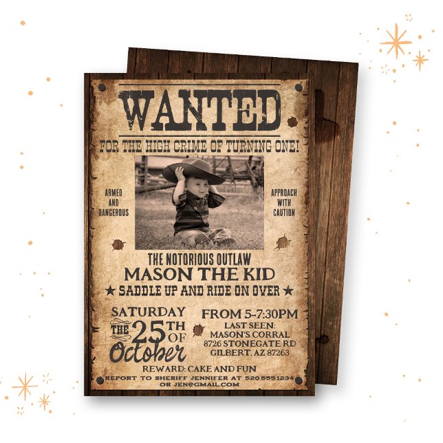 Western Wanted Birthday Invitation (Creator Uploaded)