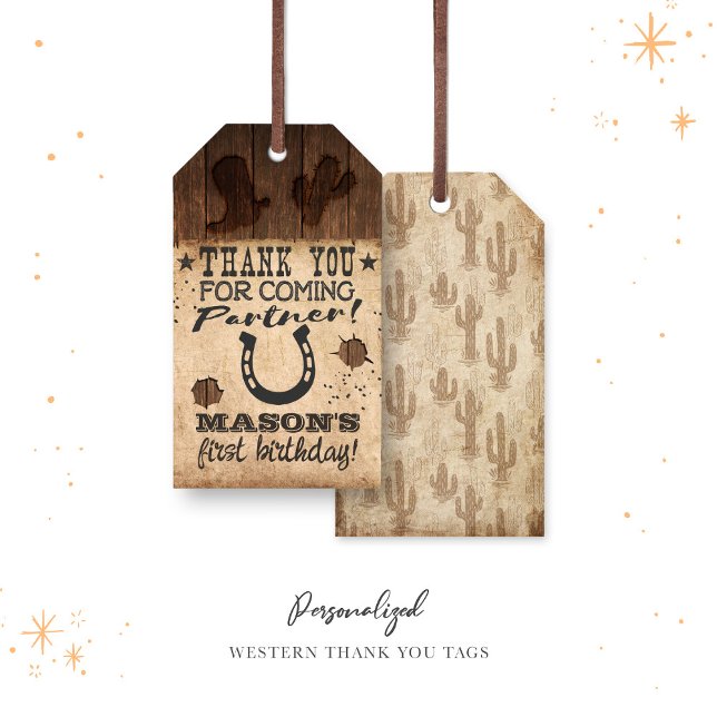 Western Wanted Birthday Thank You Tags (Creator Uploaded)