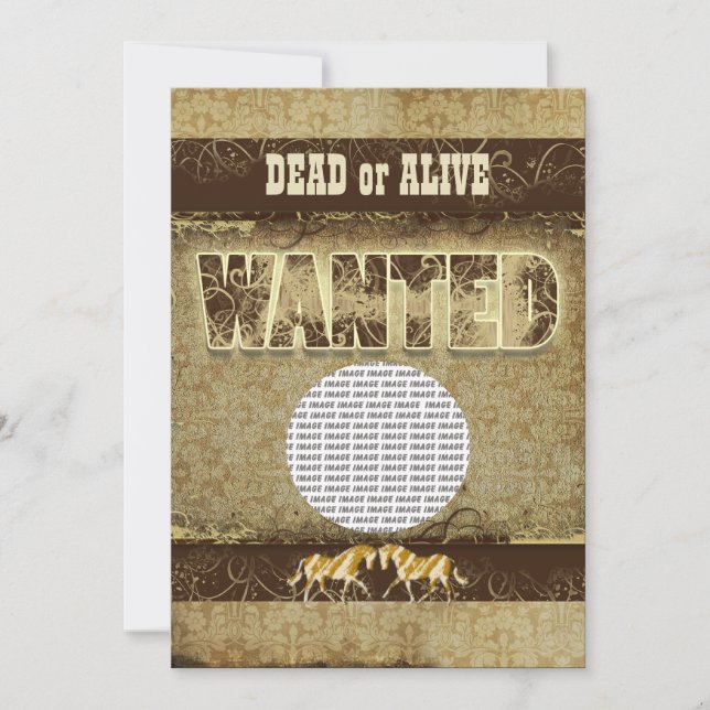 Western wanted dead alive PHOTO insert Invitation (Front)