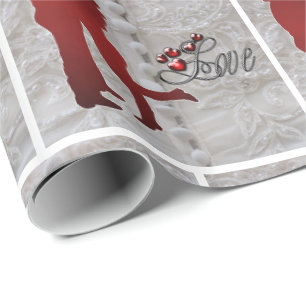 Western Wedding Couple Romantic Love Gift Wrap