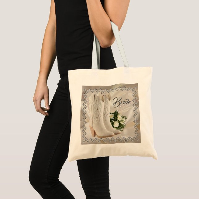 Western wedding Cowboy Boots Bouquet Tote Bag (Front (Product))