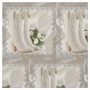 Western Wedding Cowboy Boots With Flowers Fabric