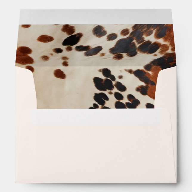 Western Wedding Cowhide Wedding Envelope (Back (Bottom))