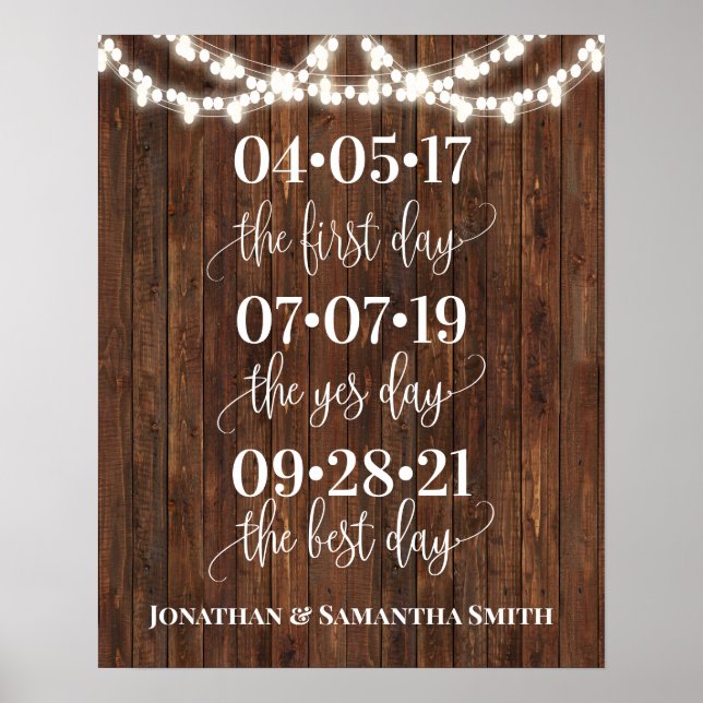 Western Wedding Date Yes Day Best Day Sign (Front)